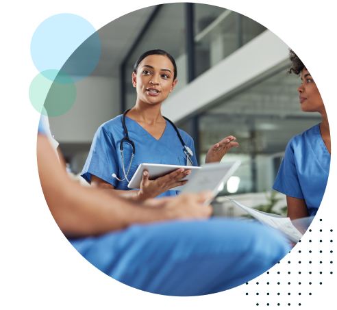 Group of nurses talking - HealthStream